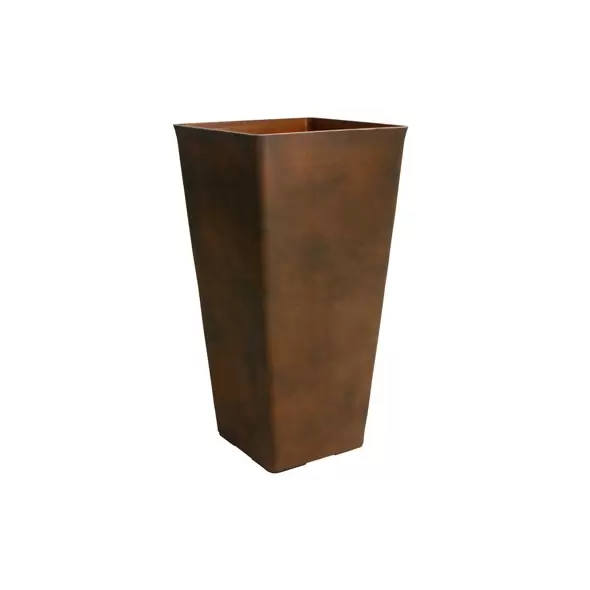 Algreen 13"x13"x25" Taper Square Planter Rust