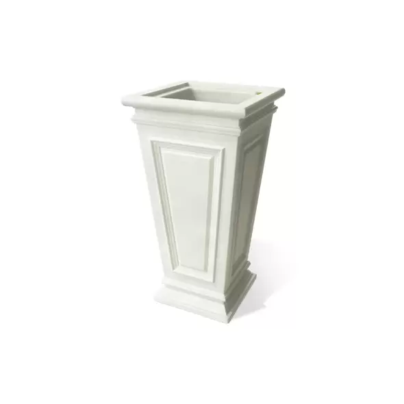 Algreen 27" Covington Square Taper Self Water Planter White