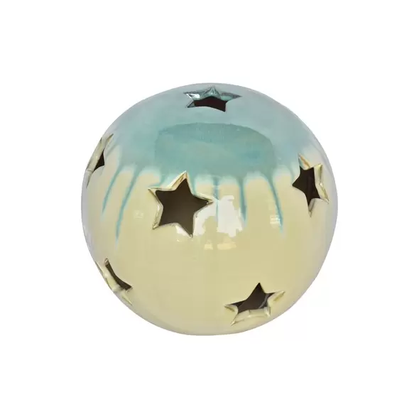MCarr 12" Sphere w/ Stars Blue Green Lt Cream