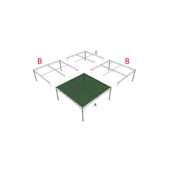 VRE Modular Shade Structure 16'x16'x9' Add On Unit VRCTSH16X8A VRCTSH16B