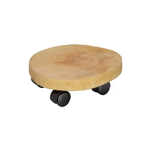 TDI Round Natural Wood Plant Caddy