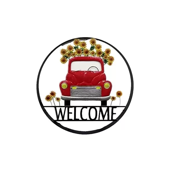 DDI 29in Red Truck Welcome Wheel