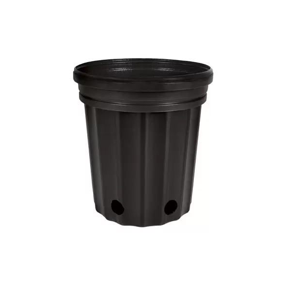 HC Dillen Elite 2000 Nursery Pot, Blow Molded, Trade 5 Gallon, Black, 50 per Bundle, 48 Bundles per Pallet, 11.87in x 11.00in, 3.90Gal, 5Gallon