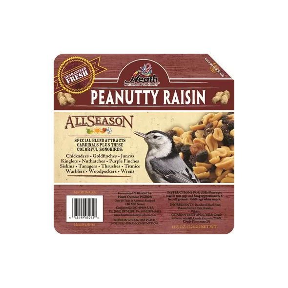 Heath Peanutty Raisin Suet Cake