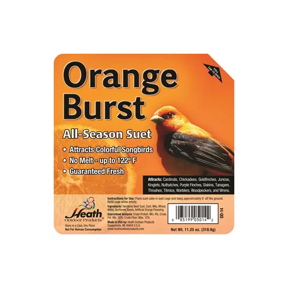 Heath 11.25oz Orange Burst All-Season High Energy Suet Cake