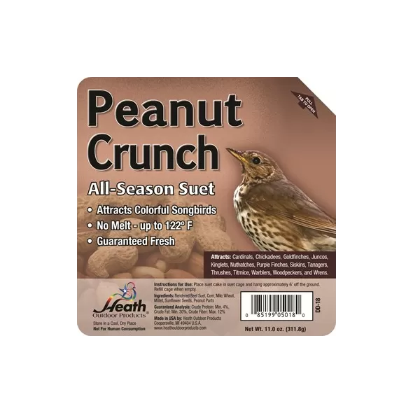 Heath 11oz Peanut Crunch All-Season High Energy Suet Cake