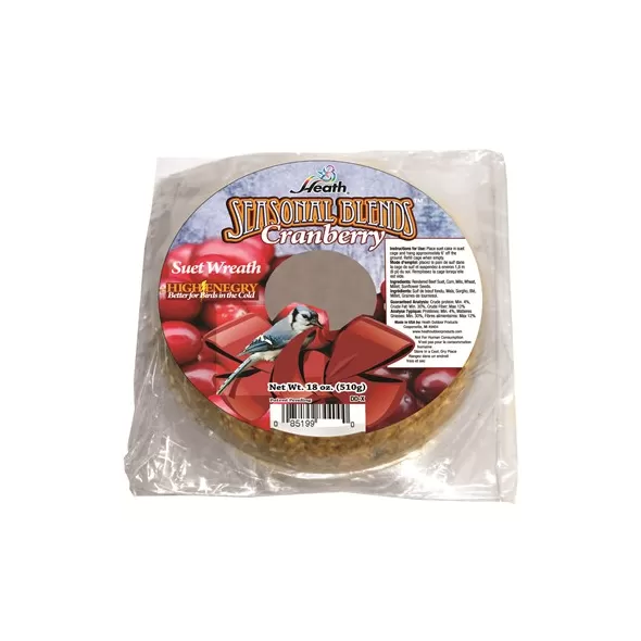 Heath 18oz Cranberry Suet Wreath
