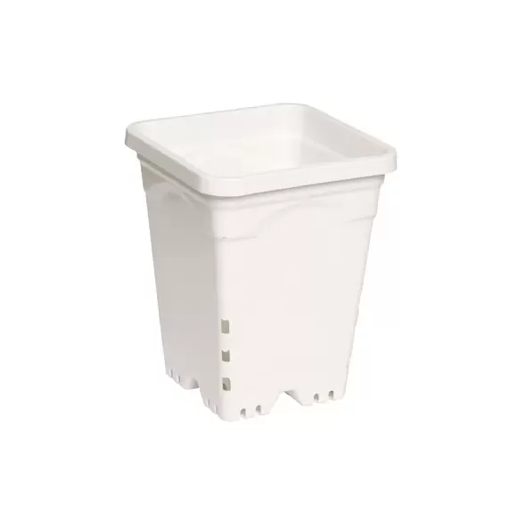 HDF 7"x7" Square White Pot, 9" Tall