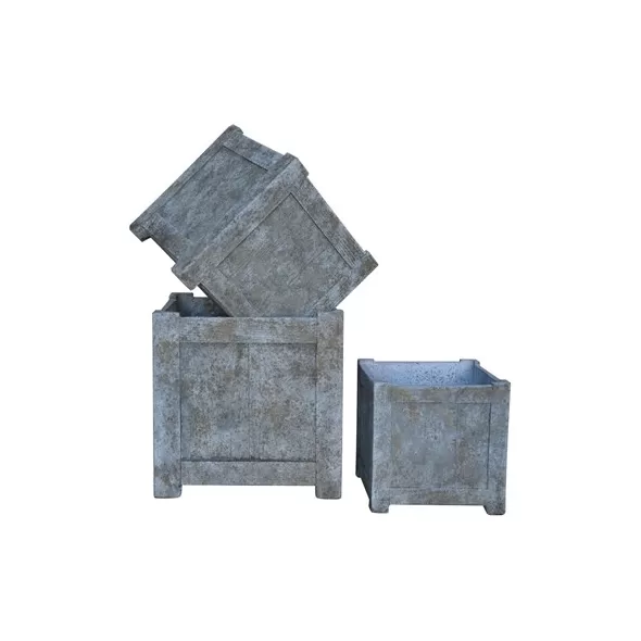 MCarr 3pc Square Barn Planter Set Barn Gray