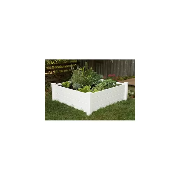 NuVue 4'x4'x15" Raised Premium White Garden Box