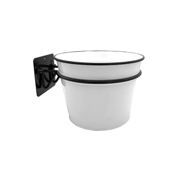 Panacea 8" Milkhouse Wall Mounted Planter with Mounting Plate White Enamelware Finish