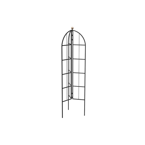 Panacea 64" Modern Farmhouse Folding 3- Panel Garden Obelisk/Trellis with copper Accent Ball