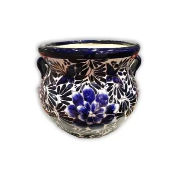 Talavera 14" Blue & White Michoacana Pot