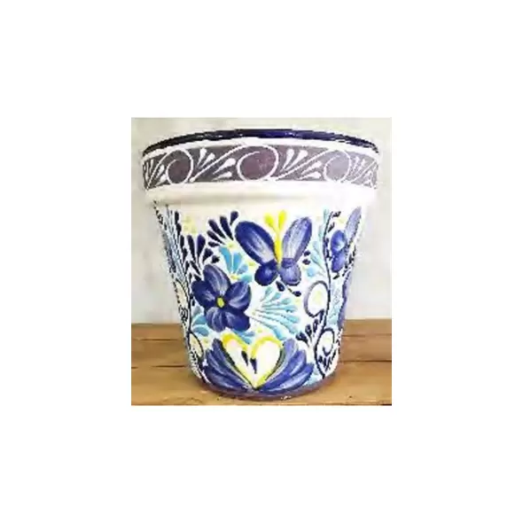 Bella 8" Flower Pot Blue
