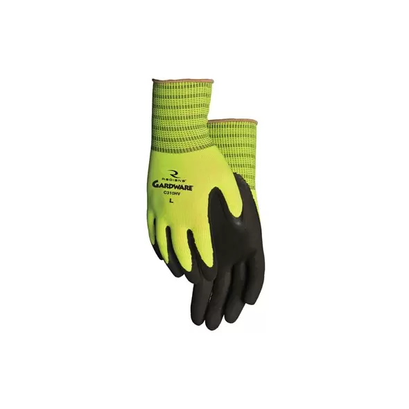 BGC Glove Gardware 13G HV Yellow Poly Double L