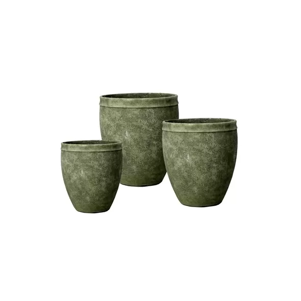 MCarr 3pc Tall Planter Set Weathered Green