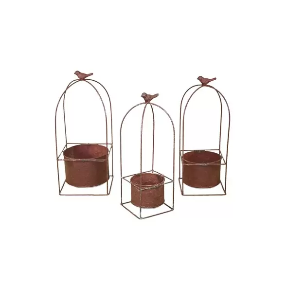 Braun Rustic Bird Planter Large