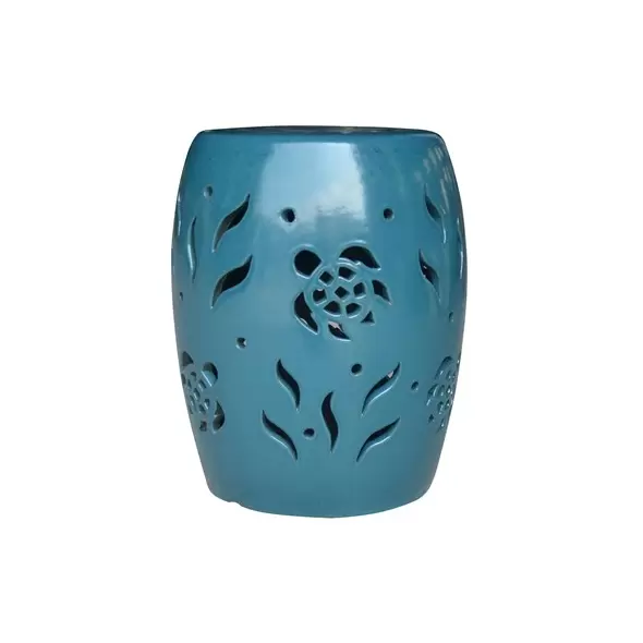 MCarr 19" Tall Sea Turtle Stool Peacock