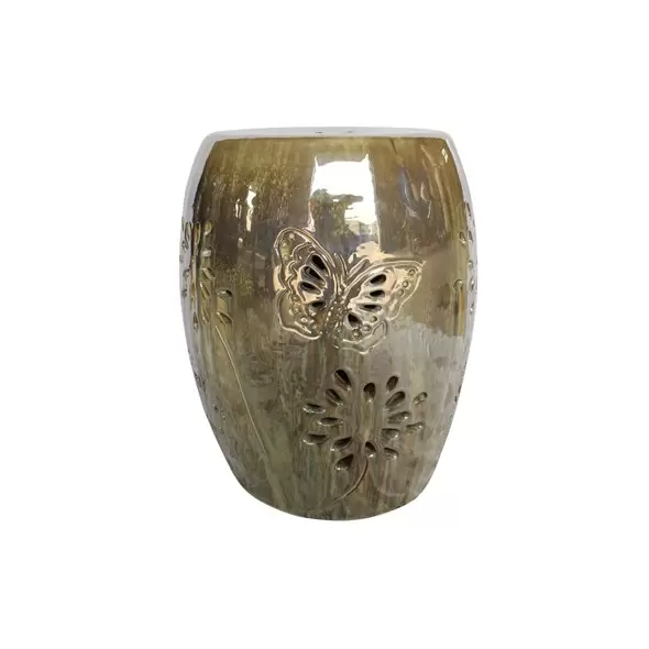 MCarr 19" Butterfly Stool Brown Cream