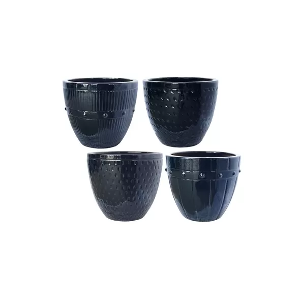 MCarr 32PC Round Pltr Plt Glossy Black