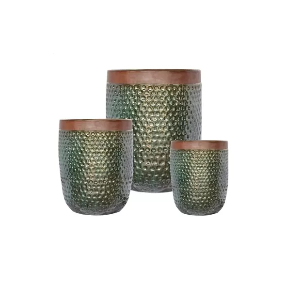 MCarr 12PC Tall Dimple Plt Fall Green Unglaze Rim