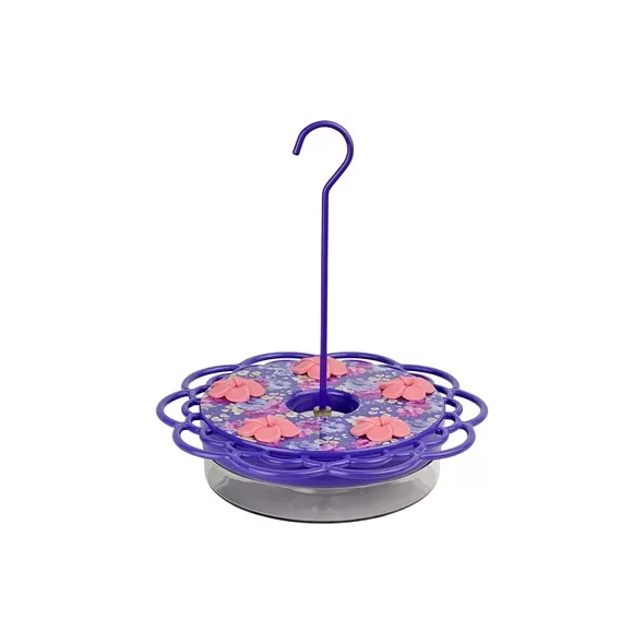 Natures Way 13oz Plastic Decorative Dish Hummingbird Feeder Petunia Passion