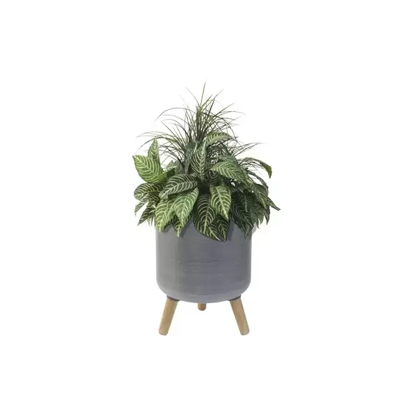 Algreen 10.8" Stand Planter Brushed Gray