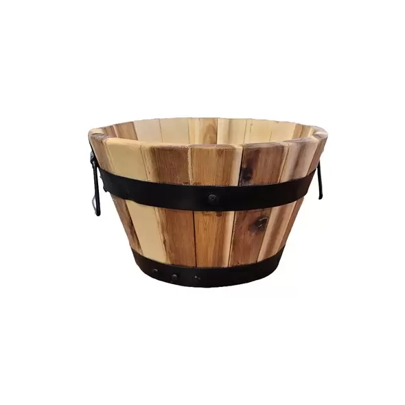 Devault 10" x 6" Small Whiskey Barrel Light Oil Stain
