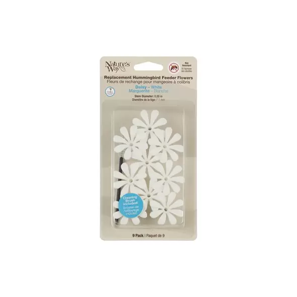 Natures Way Hummingbird Replacement Flowers w/ Cleaning Brush White Daisy