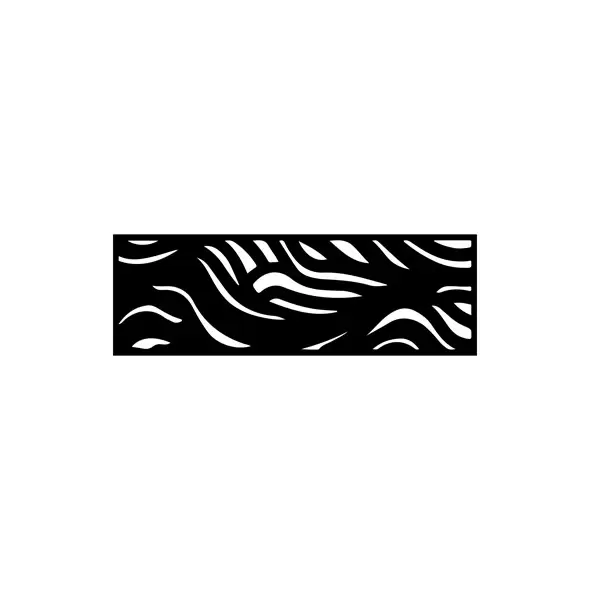 Outdeco 16"x48" Metal Fence Top Waves Black