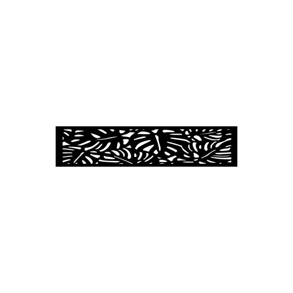 Outdeco 16"x72" Metal Fence Top Tropical Black