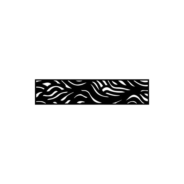 Outdeco 16"x72" Metal Fence Top Waves Black