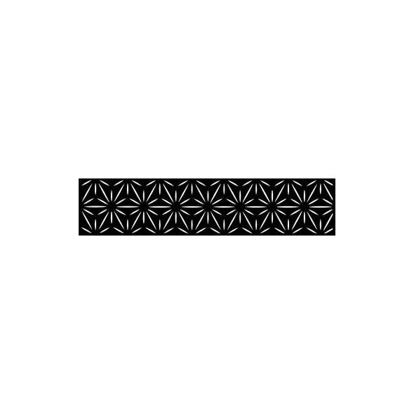 Outdeco 16"x72" Metal Fence Top Stars Black