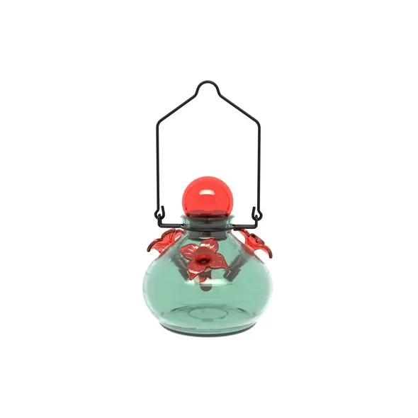 Panacea Recycled Glass Hummingbird Feeder w/ Wire Hanger