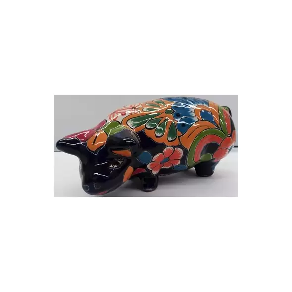 Talavera 10" Pig Grazing Statue