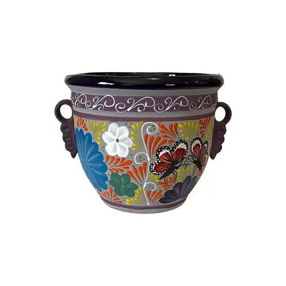 Talavera 12" Bella Especial Dolares Pot Blue