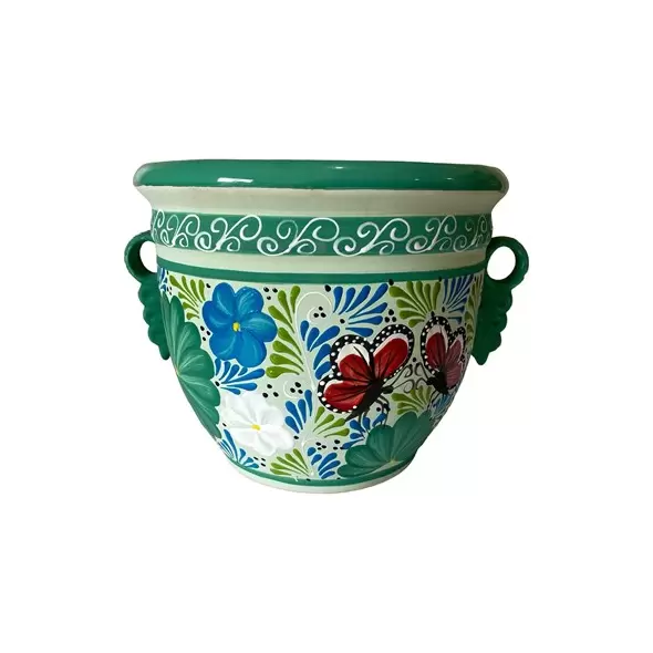 Talavera 12" Bella Especial Dolares Pot Teal