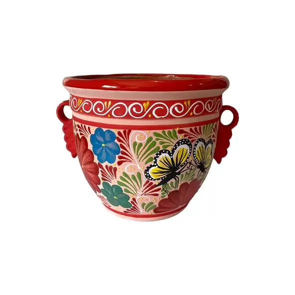 Talavera 12" Bella Especial Dolares Pot Red