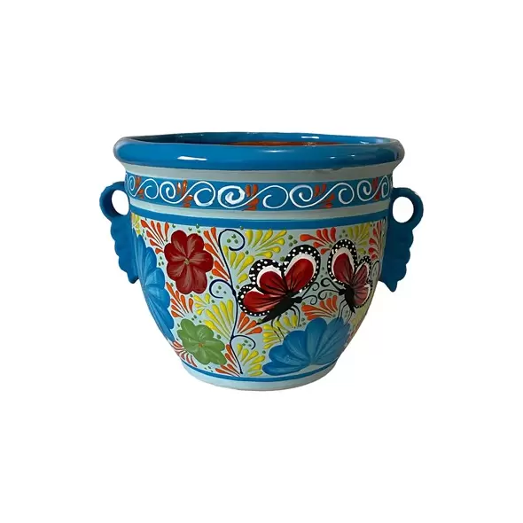 Talavera 12" Bella Especial Dolares Pot Lite Blue
