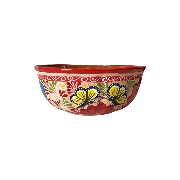 Talavera 12" Bella Especial Color Bowl Red