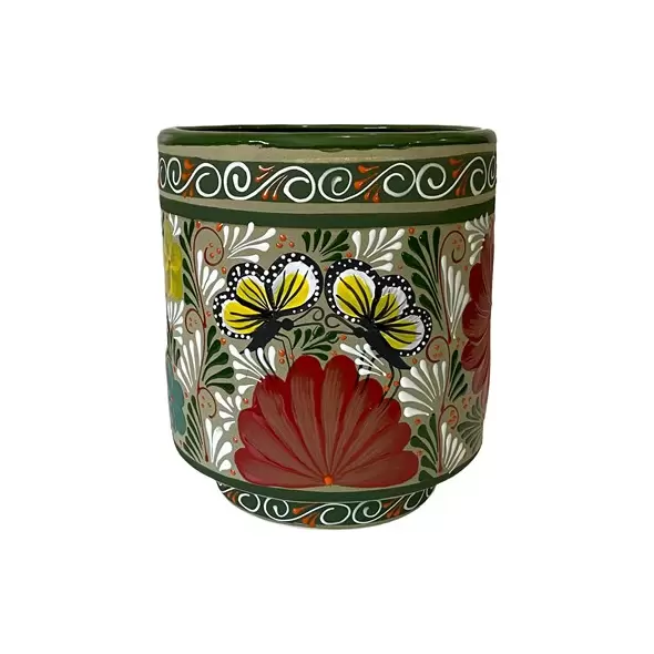 Talavera 12.5" Bella Especial Tall Cylinder Green