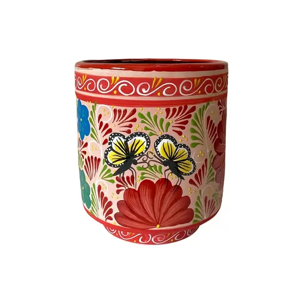 Talavera 12.5" Bella Especial Tall Cylinder Red