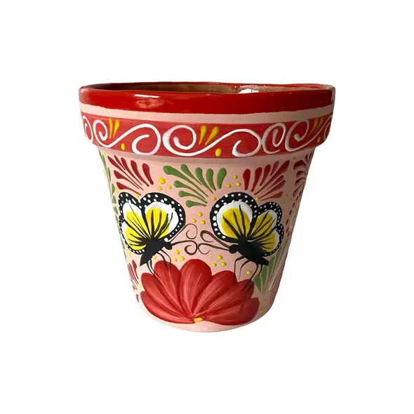 Talavera 9" Bella Especial Flower Pot Red