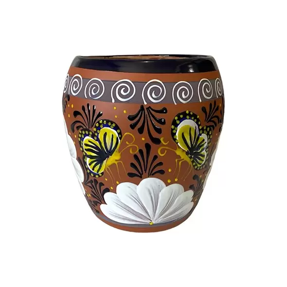 Talavera 7"Hx9"W Bella Especial Ovalo Pot Barro