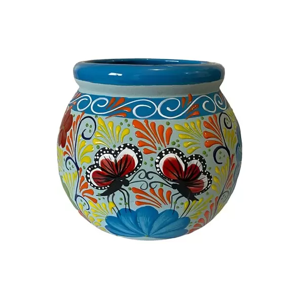 Talavera 16.5" Bella Especial Esfera Pot Lite Blue