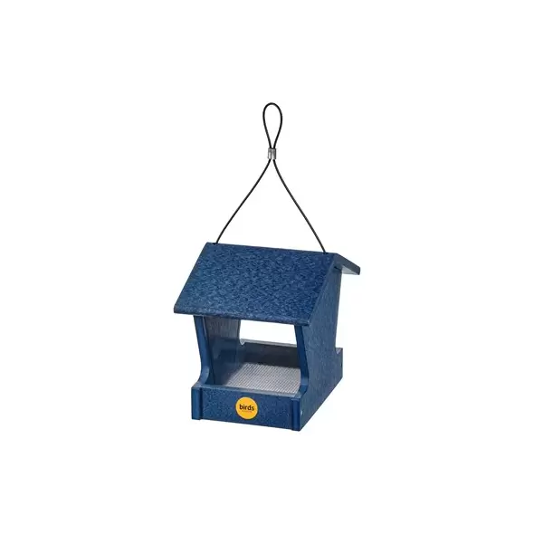 Birds Choice Hopper Feeder Recycled Plastic Navy Peony 1.5