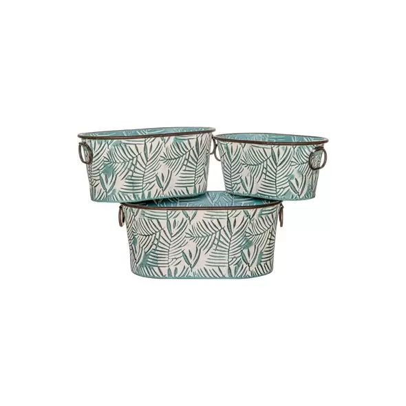 Deer Park Oval Palmetto Planters Set of 3