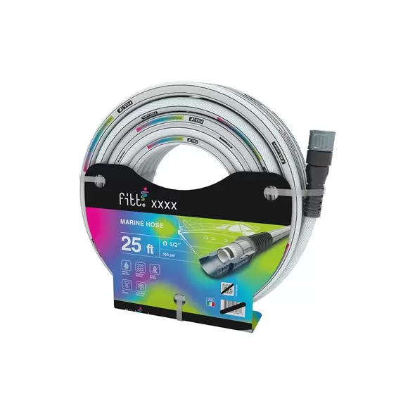 FITT 1/2" NTS Marine Hose White w/ Blue Stripe
