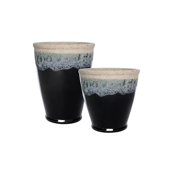MCarr 30pc Flat Rim Planter Pallet Volcanic Glossy Black