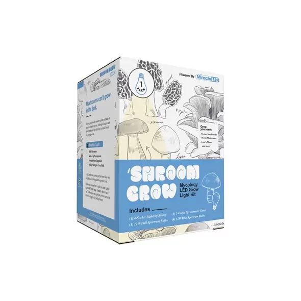 Miracle LED Shroom Grow Kit - 4-Socket - 6-Foot - Ultra Grow Lite - Full Spectrum & Blue Spectrum Grow Bulbs